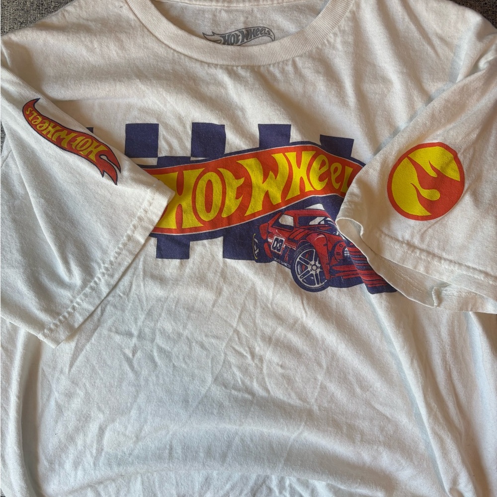 Mattel Hot Wheels White and Blue Kids T-Shirt